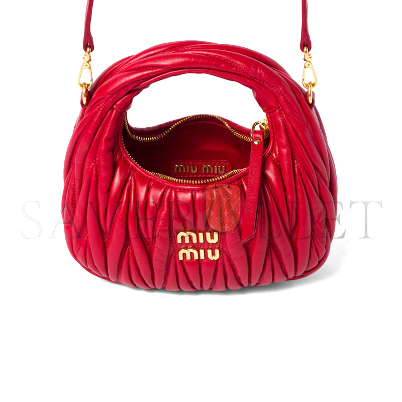 M1v M1v wander matelassÉ nappa leather hobo mini bag 5bp078 (17.5*14*5.5cm)